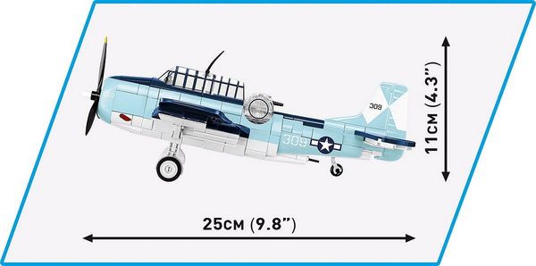 Produktbild: COBI Historical Collection 5752 - Grumman TBF Avenger, Kampfflugzeug, WWII, 392 Klemmbaustein, Bausatz