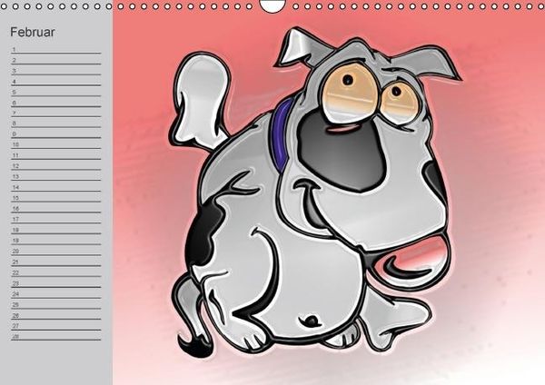 Produktbild: Hunde-Geburtstagskalender / Witziger Cartoon-Kalender (Wandkalender immerw&auml;hrend DIN A3 quer)