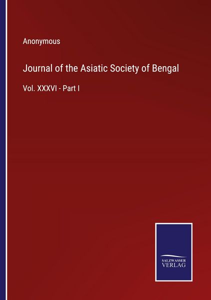 Produktbild: Journal of the Asiatic Society of Bengal