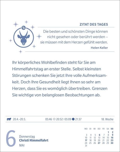 Produktbild: Steinbock Sternzeichenkalender 2027 - Tagesabrei&szlig;kalender - Ihr Horoskop f&uuml;r jeden Tag