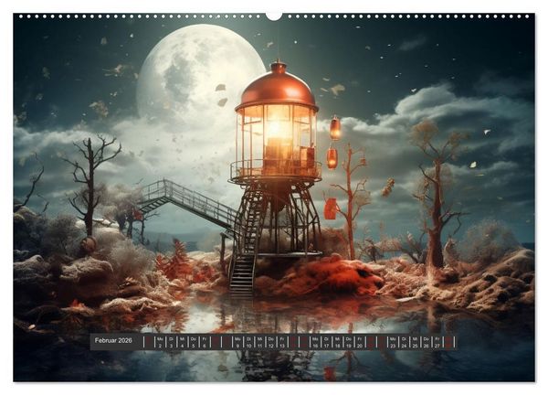 Produktbild: Unheimliche Behausungen (Wandkalender 2026 DIN A2 quer), CALVENDO Monatskalender