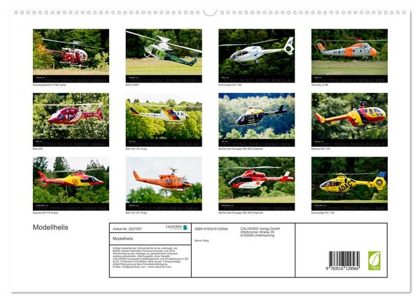 Produktbild: Modellhelis (hochwertiger Premium Wandkalender 2026 DIN A2 quer), Kunstdruck in Hochglanz