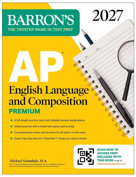 Produktbild: AP English Language and Composition Premium, 2027: Prep Book with 8 Practice Tests + Online Practice