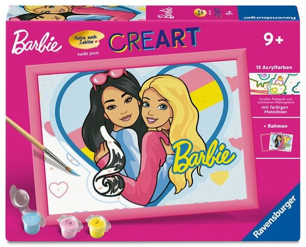 CreArt, Malen nach Zahlen Kinder Barbie-Duo