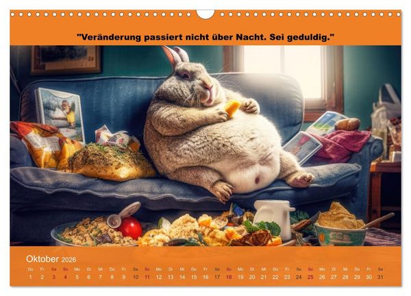 Produktbild: Der tierisch lustige Abnehmkalender (Wandkalender 2026 DIN A3 quer), CALVENDO Monatskalender