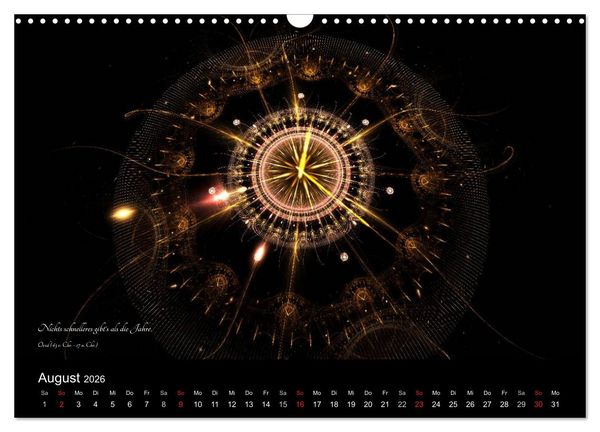 Produktbild: Zeit 2026 - Grafiken und Zitate (Wandkalender 2026 DIN A3 quer), CALVENDO Monatskalender