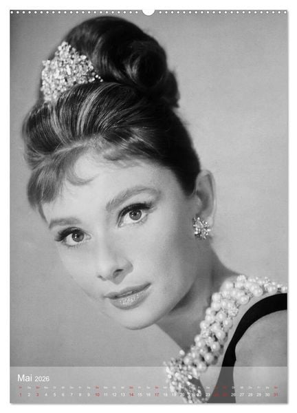 Produktbild: Hollywood-Diva - Audrey Hepburn (hochwertiger Premium Wandkalender 2026 DIN A2 hoch), Kunstdruck in Hochglanz