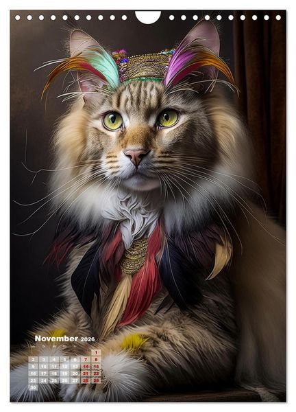 Produktbild: Inka Katzen - Katzen sind die wahren Herrscher (Wandkalender 2026 DIN A4 hoch), CALVENDO Monatskalender