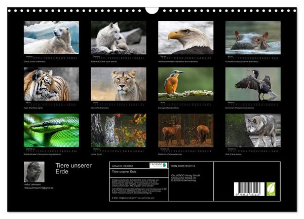 Produktbild: Tiere unserer Erde (Wandkalender 2026 DIN A3 quer), CALVENDO Monatskalender