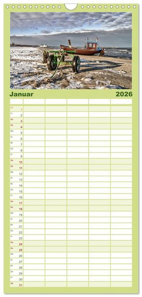 Produktbild: Familienplaner 2026 - Die Insel Usedom in Bildern mit 5 Spalten (Wandkalender, 21 x 45 cm) CALVENDO
