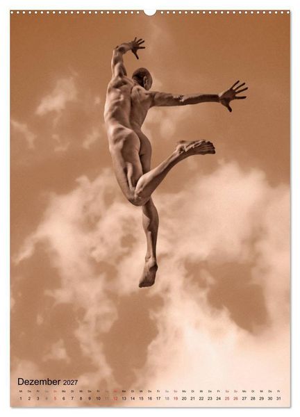 Produktbild: JUMP! ATHLETISCHE M&Auml;NNERAKTE (hochwertiger Premium Wandkalender 2027 DIN A2 hoch), Kunstdruck in Hochglanz