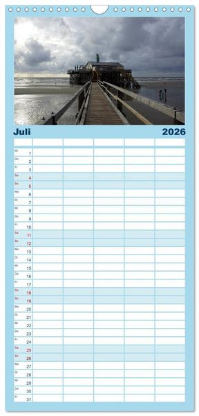 Produktbild: Familienplaner 2026 - St. Peter Ording 2026 mit 5 Spalten (Wandkalender, 21 x 45 cm) CALVENDO