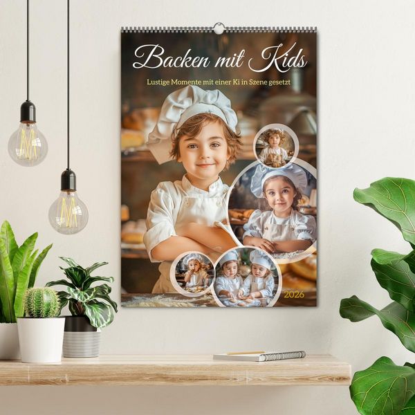 Produktbild: Backen mit Kids (Wandkalender 2026 DIN A2 hoch), CALVENDO Monatskalender