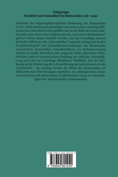 Produktbild: Krankheit und Gesundheit bei Maimonides