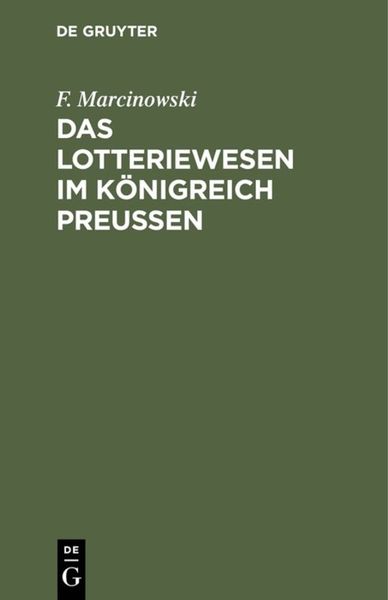 Produktbild: Das Lotteriewesen im K&ouml;nigreich Preu&szlig;en