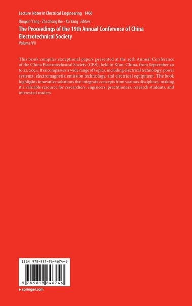 Produktbild: The Proceedings of the 19th Annual Conference of China Electrotechnical Society