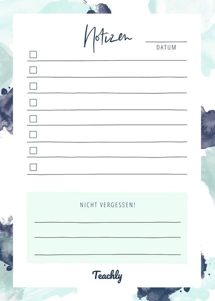 Produktbild: Teachly Notizblock A6, 50 Blatt, Mint