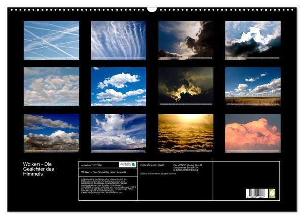 Produktbild: Wolken - Die Gesichter des Himmels (Wandkalender 2026 DIN A2 quer), CALVENDO Monatskalender