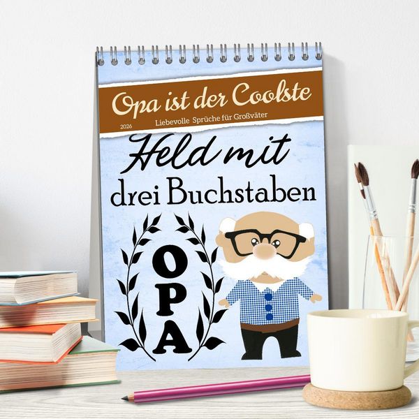 Produktbild: Opa ist der Coolste (Tischkalender 2026 DIN A5 hoch), CALVENDO Monatskalender