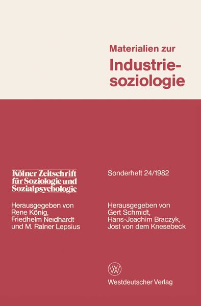 Produktbild: Materialien zur Industriesoziologie