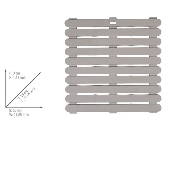Produktbild: Duschrost Mod. Indoor & Outdoor Taupe, aus stabilem Kunststoff