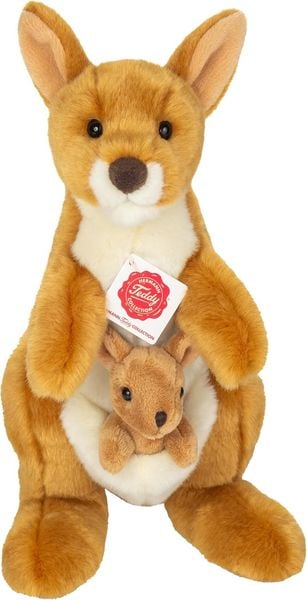 Produktbild: Teddy Hermann 916338 - K&auml;nguru mit Baby, 30 cm, Pl&uuml;schtier