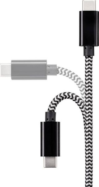 Produktbild: Renkforce USB-Kabel USB 2.0 USB-C&reg; Stecker, USB-C&reg; Stecker 3.00m Schwarz/Wei&szlig; RF-4598412