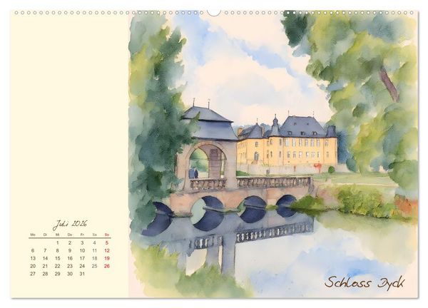 Produktbild: Schl&ouml;sser und Burgen - Romantische Reise durch Nordrhein-Westfalen (Wandkalender 2026 DIN A2 quer), CALVENDO Monatskalender