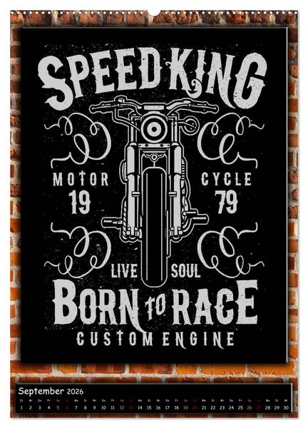 Produktbild: Motorrad - nostalgische Momente (hochwertiger Premium Wandkalender 2026 DIN A2 hoch), Kunstdruck in Hochglanz