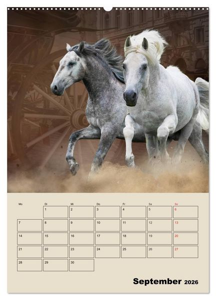 Produktbild: Pferdetr&auml;umereien - Traumbilder von Traumpferden (Wandkalender 2026 DIN A2 hoch), CALVENDO Monatskalender