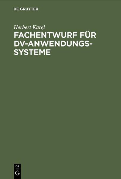 Produktbild: Fachentwurf f&uuml;r DV-Anwendungssysteme