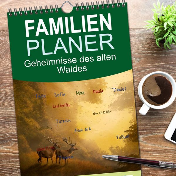 Produktbild: Familienplaner 2026 - Geheimnisse des alten Waldes mit 5 Spalten (Wandkalender, 21 x 45 cm) CALVENDO
