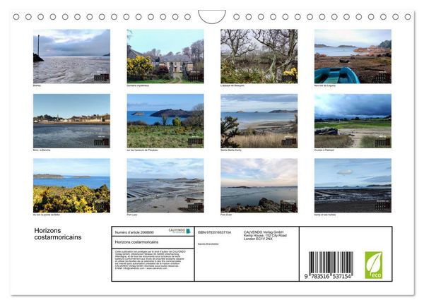 Produktbild: Horizons costarmoricains (Calendrier mural 2026 DIN A4 vertical), CALVENDO calendrier mensuel