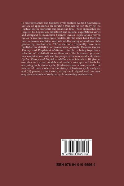 Produktbild: Business Cycles: Theory and Empirical Methods