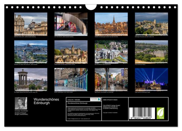 Produktbild: Wundersch&ouml;nes Edinburgh (Wandkalender 2026 DIN A4 quer), CALVENDO Monatskalender
