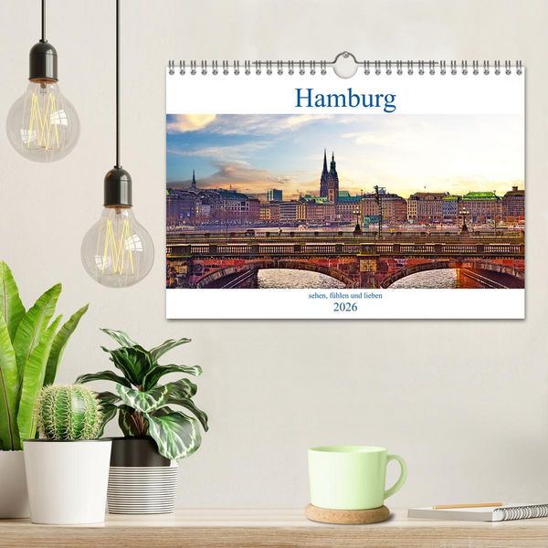 Produktbild: Hamburg sehen, f&uuml;hlen und lieben (Wandkalender 2026 DIN A4 quer), CALVENDO Monatskalender