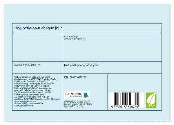 Produktbild: Une perle pour chaque jour (Calendrier de bureau 2026 DIN A5 vertical), CALVENDO calendrier mensuel