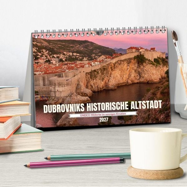 Produktbild: Dubrovnik historische Altstadt - UNESCO‑Welterbe im sonnigen Kroatien (Tischkalender 2027 DIN A5 quer), CALVENDO Monatskalender