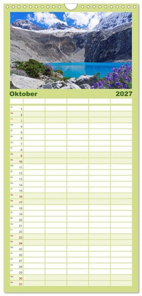 Produktbild: Familienplaner 2027 - Bekanntes und Unbekanntes Peru mit 5 Spalten (Wandkalender, 21 x 45 cm) CALVENDO