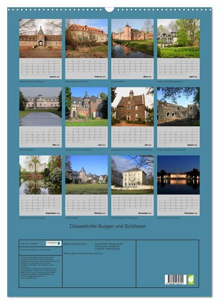 Produktbild: D&uuml;sseldorfer Burgen und Schl&ouml;sser (Wandkalender 2027 DIN A2 hoch), CALVENDO Monatskalender
