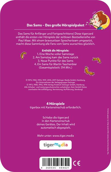 Produktbild: tigercards Multicard - Das Sams - 4 H&ouml;rspiele