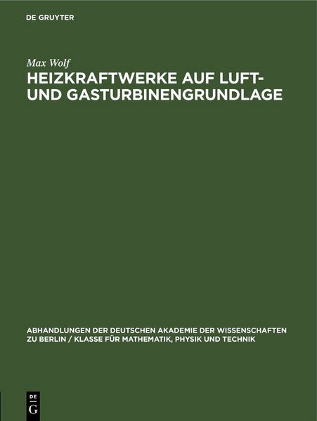 Produktbild: Heizkraftwerke auf Luft- und Gasturbinengrundlage