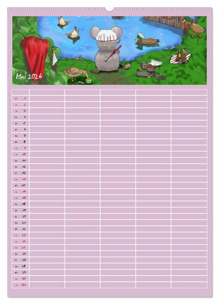 Produktbild: Mats Maus und seine Freunde (hochwertiger Premium Wandkalender 2026 DIN A2 hoch), Kunstdruck in Hochglanz