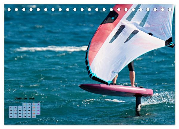 Produktbild: Wingfoilen - fliegen &uuml;ber das Wasser (Tischkalender 2026 DIN A5 quer), CALVENDO Monatskalender