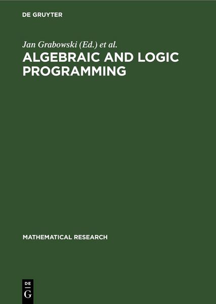 Produktbild: Algebraic and Logic Programming