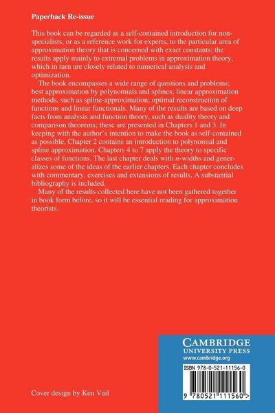 Produktbild: Exact Constants in Approximation Theory