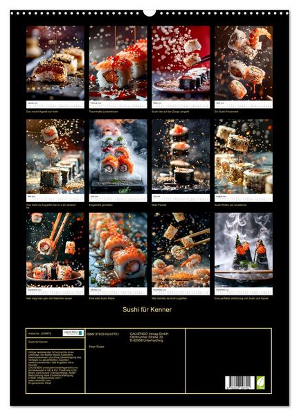 Produktbild: Sushi f&uuml;r Kenner (Wandkalender 2026 DIN A2 hoch), CALVENDO Monatskalender
