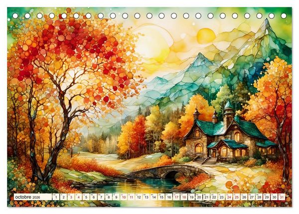 Produktbild: Paysages fluviaux magiques (Calendrier de bureau 2026 DIN A5 vertical), CALVENDO calendrier mensuel