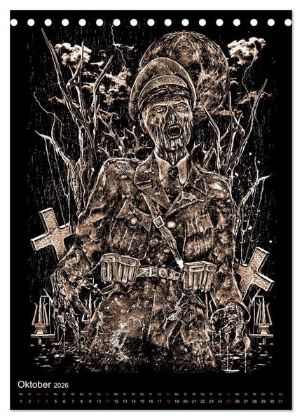 Produktbild: BLOODBOY/WAR ILLUSTRATION (Tischkalender 2026 DIN A5 hoch), CALVENDO Monatskalender