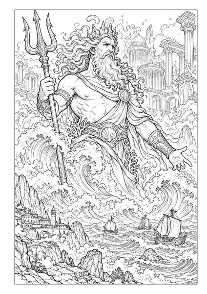 Produktbild: G&ouml;tter & Legenden &ndash; Fantasy Malbuch f&uuml;r Erwachsene mit 50 detailreichen Ausmalbildern
